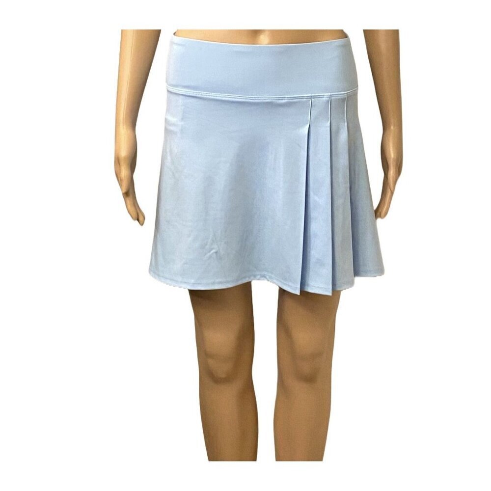 Tommy Bahama Womens Pull On Side Pleated Light Blue Active Skort Size L - NWT